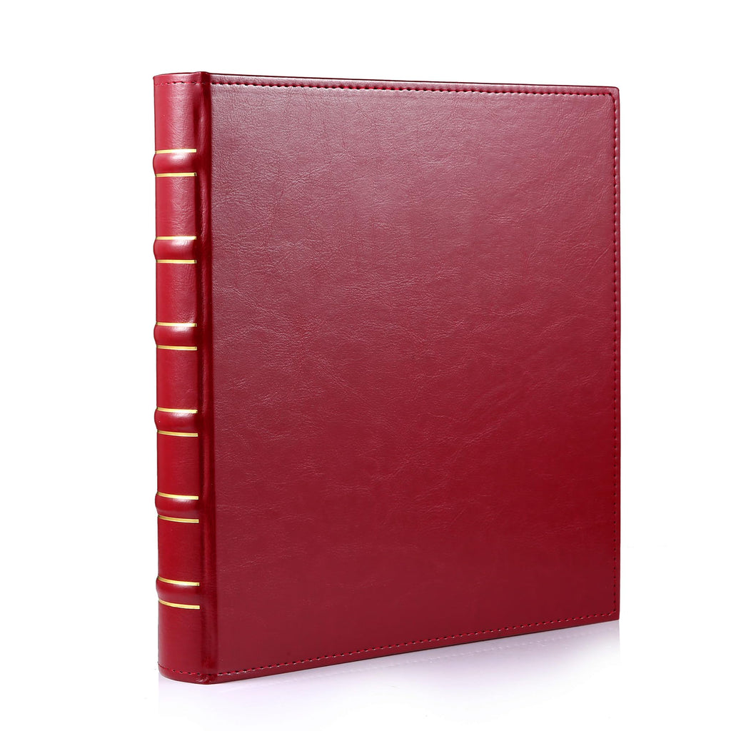 WOT I Deluxe Trading Card Binder, 450 Pockets Collectible Card Binder Sleeves, Refillable Leather 3 Ring Binder with Side-load Pocket Card Pages for Holding Cherished Cards - Red