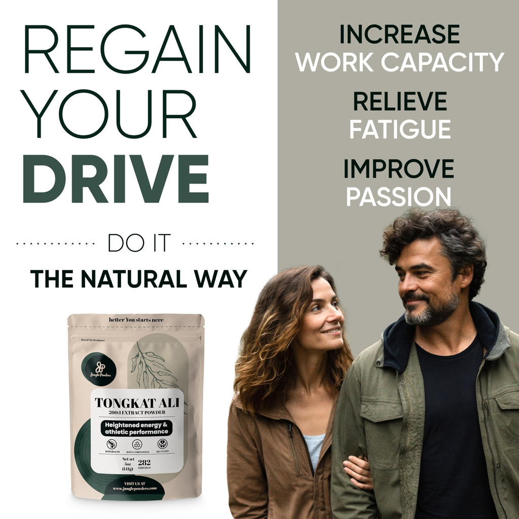 Jungle Powders Tongkat Ali for Men Powder 200:1 Extract 282 Servings 5 Ounce Bag Eurycoma Longifolia Powder Supplement Tonkat-Ali Pure Longjack Root Traditional Mens Health Support for Drive Passion