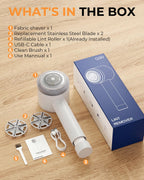 Fabric Shaver, Lint Remover Rechargeable, Electric Portable Sweater Defuzzer with 3 Speeds, 6 Leaf Blades, Digital LED Display to Remove Pilling for Clothes, Furniture, Sweater, Couch, Blanket