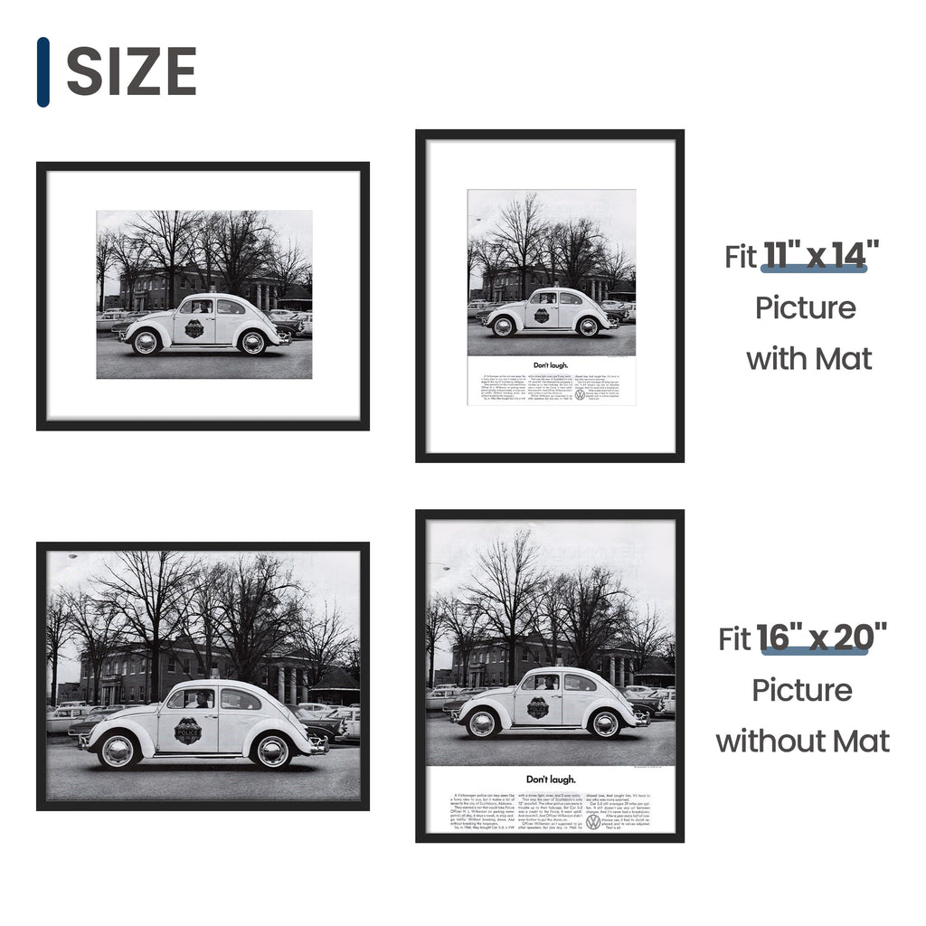 ENJOYBASICS 16x20 Picture Frame, Wall Gallery Frames Set of 2, Black