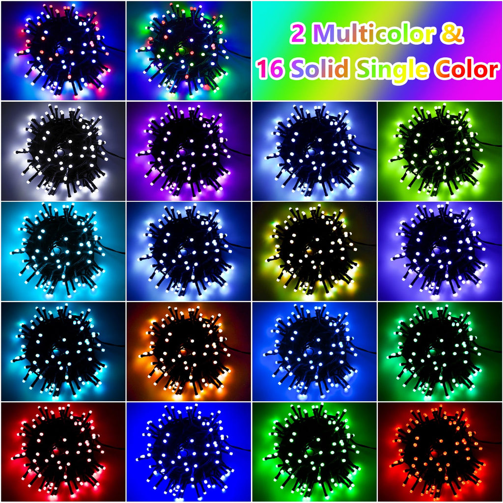 Solar String Lights Outdoor Waterproof 40Ft Color Changing with Remote