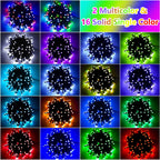 Solar String Lights Outdoor Waterproof 40Ft Color Changing with Remote