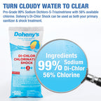 Doheny's Di-Chlor Shock | 100% Professional-Grade | Calcium-Free Pool Sanitizing and Shock Treatment | for Salt & Chlorine Pools | 56% Stabilized Chlorine | 12 x 1lb Bags (12lb Total)