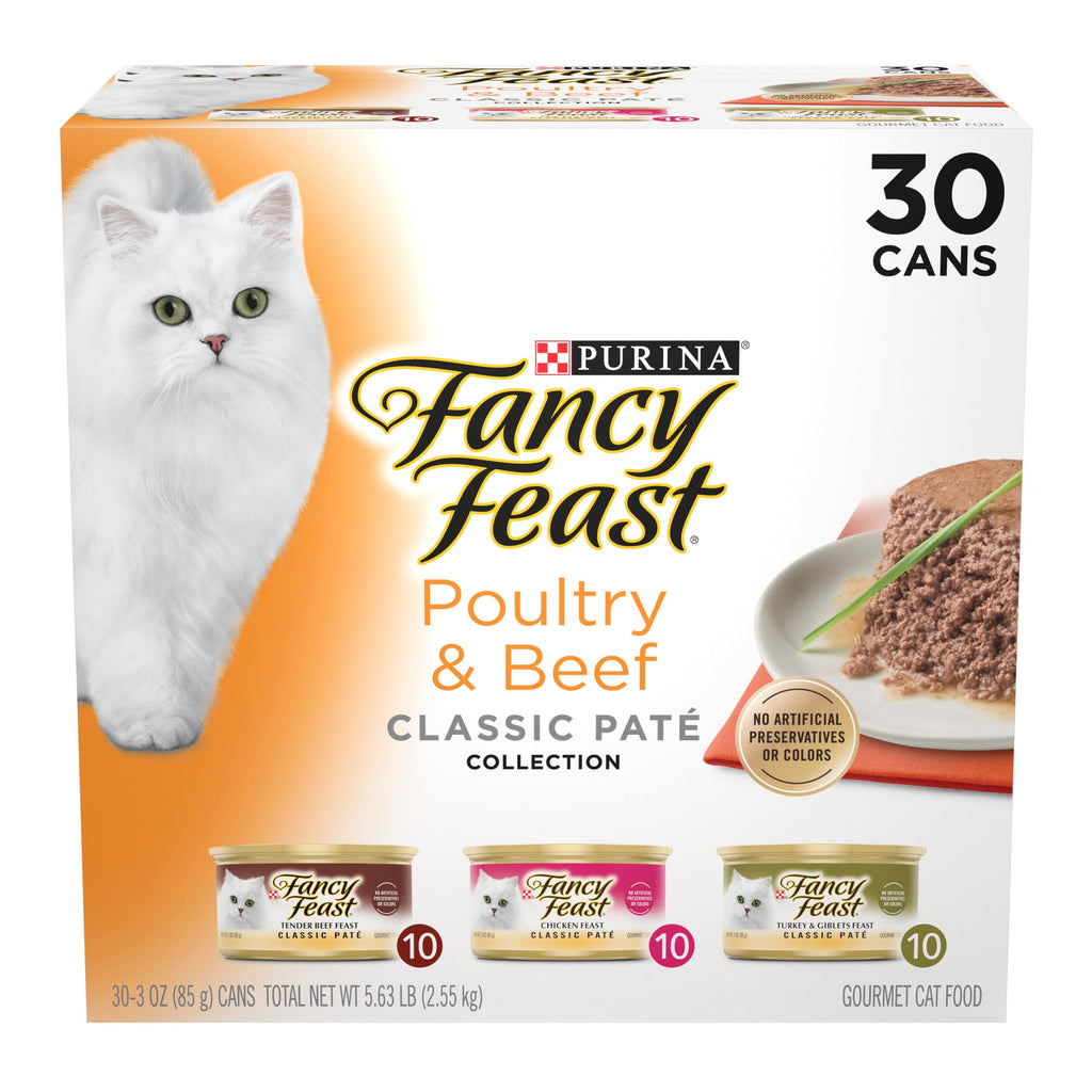 Purina Fancy Feast Classic Pate Wet Cat Food, 3 oz Cans, 30-Pack