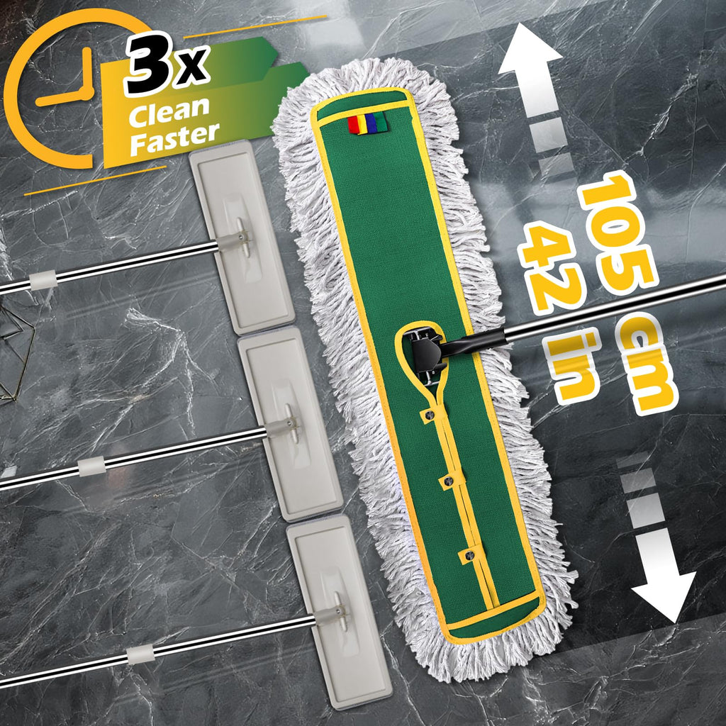 42" Commercial Dust Mop for Floor Cleaning, Heavy Duty Industrial Mop