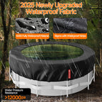 VniYors 12 Ft Round Pool Cover, Heavy-Duty Waterproof Dustproof Solar Pool Cover for Above Ground Pools, Hot Tub Cover with Drawstring and Ground Nails, Black