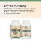 Nattokinase Supplement 4,000 FU Servings, 240 Capsules (Derived from Japanese Natto) Systemic Enzymes for Cardiovascular and Circulatory Support by Double Wood