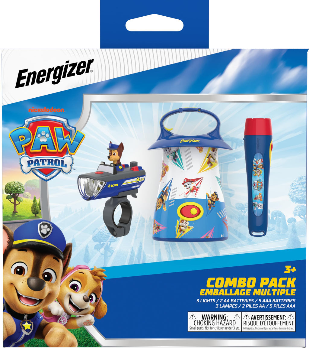 Energizer Paw Patrol Gift Set Flashlight, Lantern, Bike Light Combo Pack Kids Flashlights, Safe Flashlights for Kids, Paw Patrol Toys for Boys & Girls