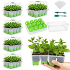 ZSYWODFO 5 Pack 60-Cell Silicone Seed Starter Trays with Humidity Dome