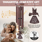 Memorial Wind Chimes with Hummingbird,Sympathy Gifts for Loss of Loved One,Windchimes in memory of a loved one prime,Condolences Remembrance Bereavement Funeral gift