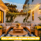 JMEXSUSS Icicle Lights for Outside, 400 LED 38.8FT Christmas Lights Outdoor