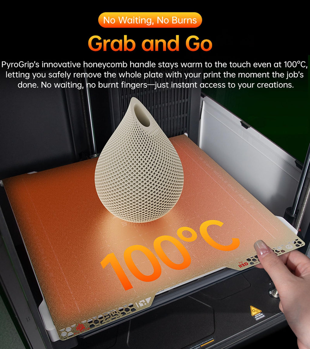 BIQU PyroGrip Build Plate for Bambu-Lab H2C 3D Printer, Double-Sided Textured PEI Spring Steel Sheet for Bambu-Lab H2C, Print Area 350x325mm, 1 Piece
