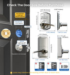 Veise Keypad Door Lock with Handle, Keyless Entry for Front Door & Bedroom, Electronic Lock with Code, Auto-Locking, Easy Installation, Passage Mode, Satin Nickel