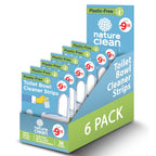 Nature Clean Natural Toilet Bowl Cleaners Strips 6 x 45 count, Plastic-Free Packaging, Refresh Toilets & Bathroom. No Splash