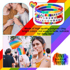 Tondiamo 30 Pcs Rainbow Gay Pride Bracelets LGBT Support Wristbands for Pride Day Month Parades Decorations Party Supplies Christmas Gifts(Peace)