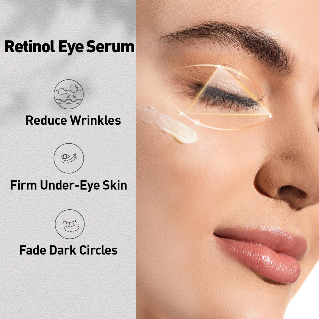 Retinol Eye Cream for Anti-Aging & Wrinkles – Firming, Hydrating & Repairing Eye Serum with Niacinamide, Hyaluronic Acid, Vitamin E & Bifida Ferment Lysate, 0.7 Fl Oz (Pack of 2)