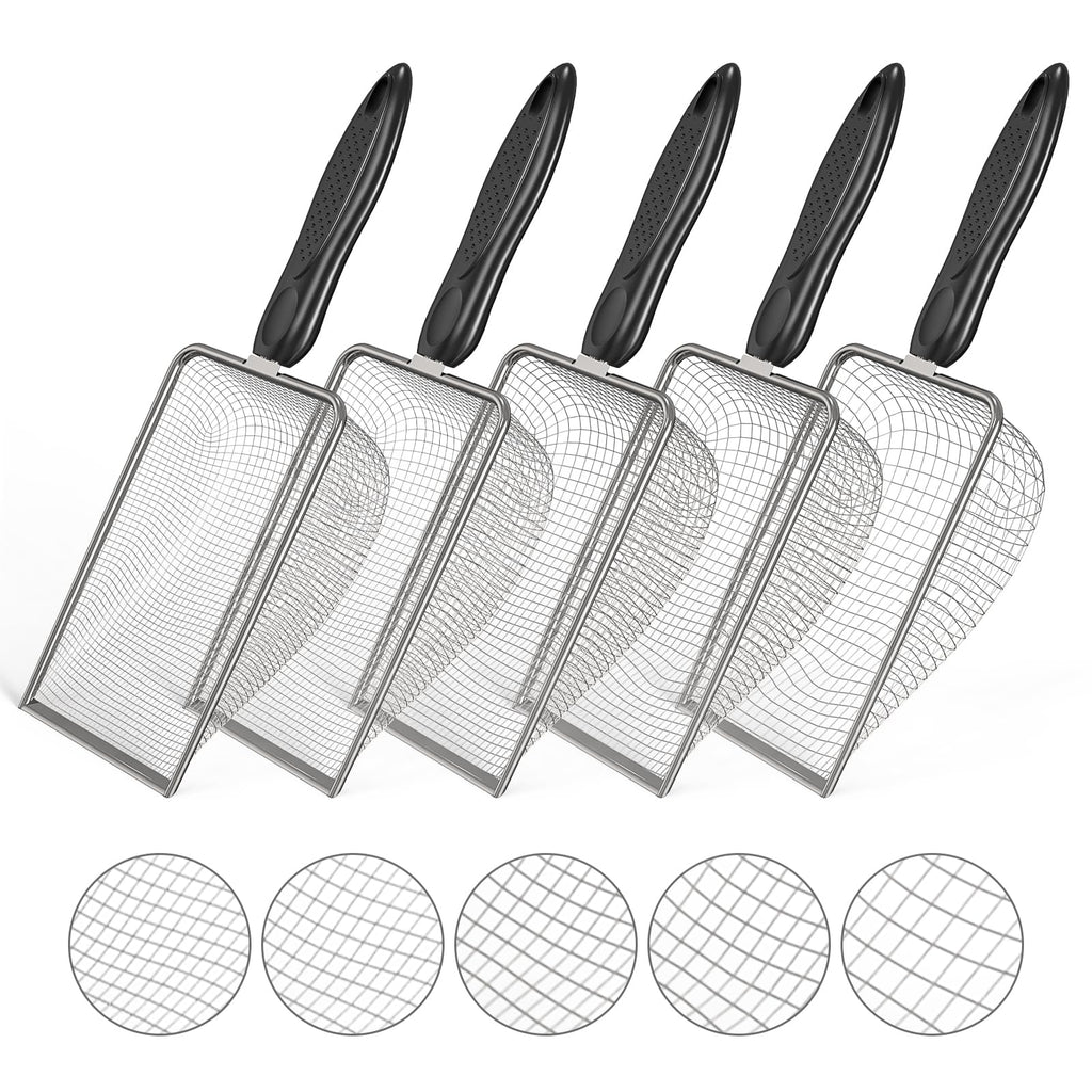 5pcs Soil Sifter Set for Gardening, Handheld Heavy-Duty Compost Shovel