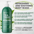 KESMEDIK Tea Tree Body Wash MaxTherapy, Itchy Skin Relief Soap, Soothes Jock Itch, Athlete's Foot, Acne, Eczema, Psoriasis & Sensitive Skin, Intimate Wash, Men & Women, 2-Pack, Original Edition