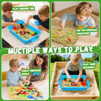 Pakimio Dinosaur Sensory Sand Kit, Lidded Dino Sensory Bin Sandbox for Kids