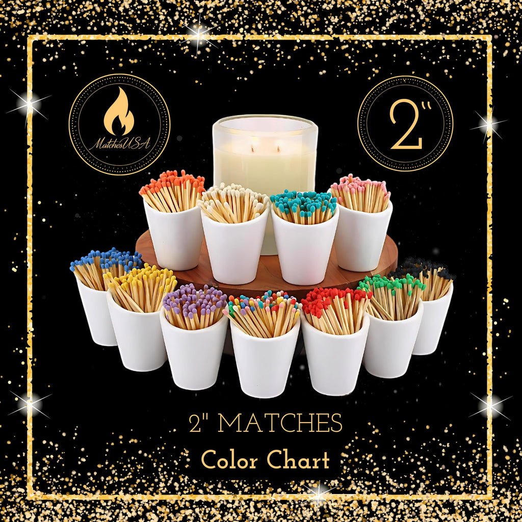 500 Count | 2" Pink Matches | Strikers Included | Color Tip Wooden Match | Refill for Matchstick Jars, Candle Display, Holders & Bottles | 2 in inches Long