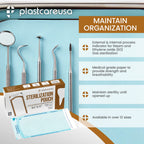 1000 5.25 x 10 Self Sealing Sterilization Pouches - Autoclave Sterilizer Bags Pouch for Sterilizing Dental Medical Instruments and Cleaning Tools - Latex-Free, Color Changin Indicator by PlastCare USA