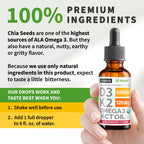 (2 Pack) Organic Vitamin D3 K2 Drops 5000 IU with MCT Oil Omega 3 - Maximum Strength Liquid D3 with No Fillers, Non-GMO for Faster Absorption, Immune Support (Strawberry, 2 Fl Oz)