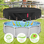 QH.HOME 18 Ft RoundSolar Pool Cover with Fast Tightening Patented Ratchet,Pool Covers for Above Ground Pools, One-Piece Tear Resistant Swimming Pool Cover Protector with Upgraded Ultimate Windproof