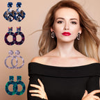 Duufin Acrylic Earrings 24 Pairs Fashion Earrings Women Statement Vacation