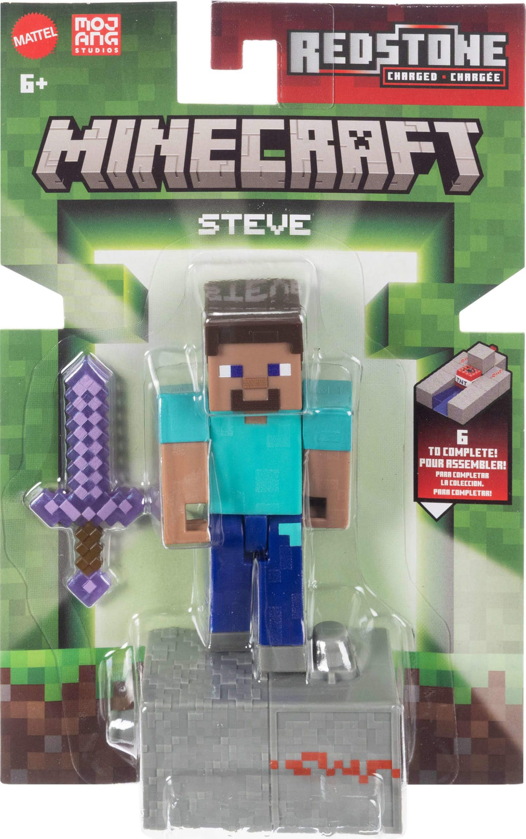 Mattel Minecraft Toys, Steve Action Figure with Accessory & Redstone ...