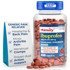 TIME-Cap Labs 500 Tablets Ibuprofen 200mg Coated - Pain Reliever & Fever Reducer (NSAID) for Adults, Helps with Headache, Back Pain, Muscle Aches, Toothaches, Menstrual Cramps & Minor Arthritis Pain