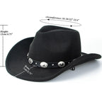 Western Cowboy Hat for Men Women Classic Fedora Cowgirl Hats Buckle Belt