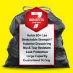 Glad ForceFlex Trash Bags 30 Gallon | Black | LeakGuard Protection | Stretchable Strength | 68 Count, Pack of 4