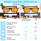 Orange +1.5 Blue Light Blocking Reading Glasses for Women & Men - Reader Sleep & Migraine Glasses - 1.5 Amber Readers Blue Light Glasses for Computer Eye Strain Eye Fatigue - Blue Blockers (+1.50)