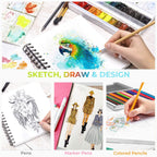 Ohuhu 8.3"x8.3" Mix Media Pad Art Sketchbook 62 Sheets for Painting Drawing