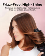 L'ANGE HAIR Le Volume 2-in-1 Titanium Blow Dryer Brush | Frizz Control Blowout Hair Dryer Brush for Drying and Styling | Volumizing Hot Air Styler for All Hairstyles | Oval Barrel | Black - 60mm
