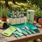 10PCS Heavy-Duty Garden Tools Set for Beginners - Rust-Proof Aluminum Garden Kit with Soil Tester, Repotting Mat & Kneeling Pad, Perfect Gardening Gift for Women, Mom & Beginners