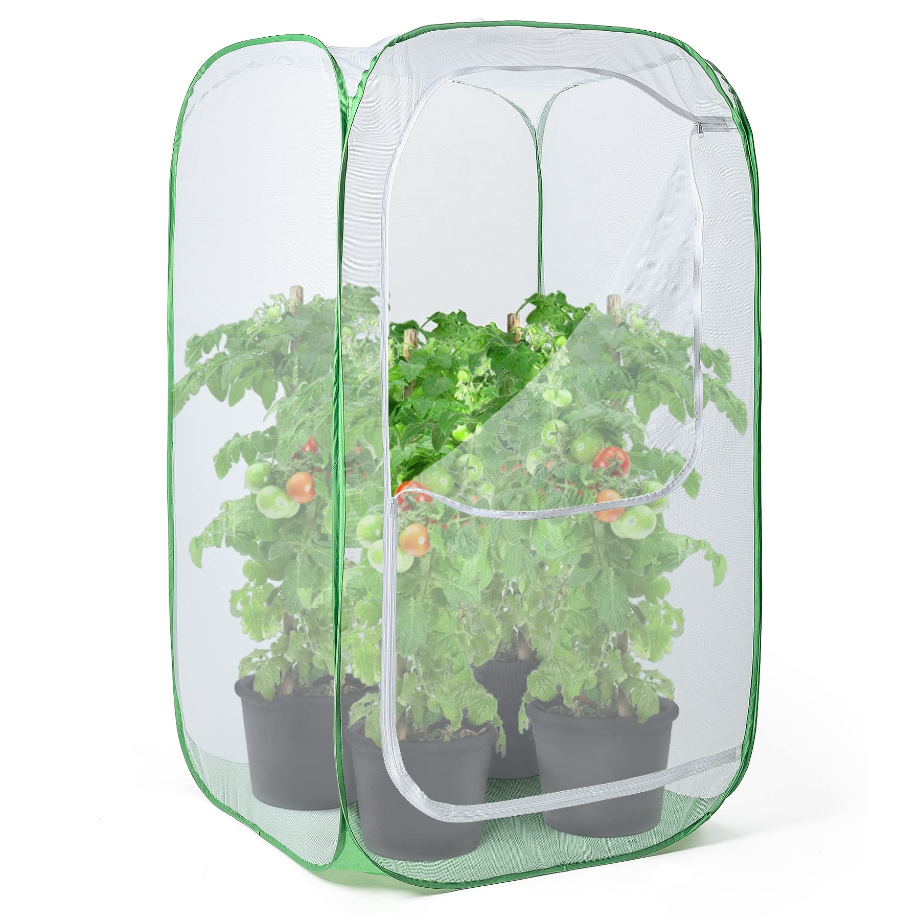 36" Outdoor Mesh Plant Enclosure, Plant Cover for Pests, Bird and Pest Protection Guard for Fruit, Vegetables, Flowers and Herbs Pop-Up Cage 24 x 24 x 36 Inches