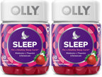 OLLY Sleep Gummy,3 mg Melatonin,L-Theanine,Chamomile,Lemon Balm,Sleep Aid,Strawberry,60 Count (Pack of 2)