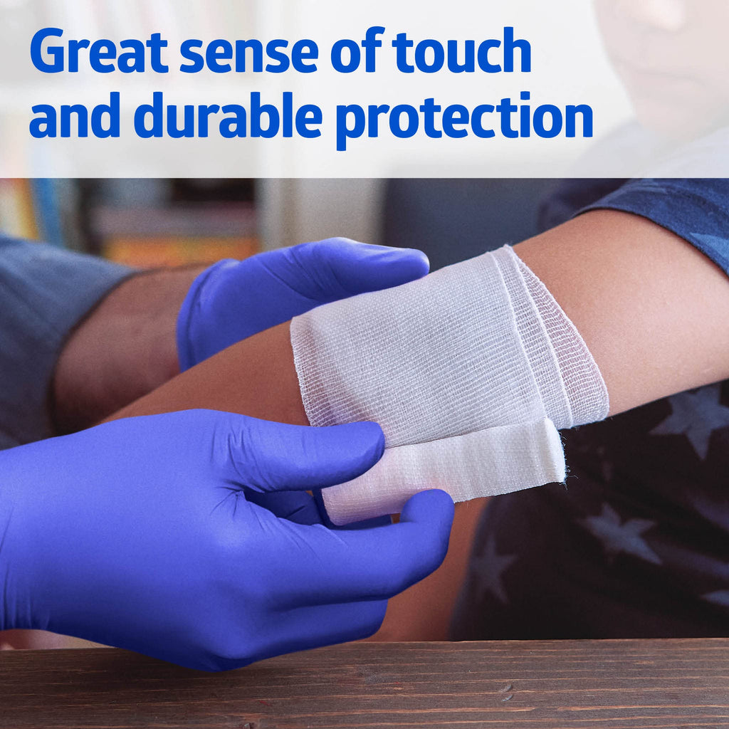 Medline FitGuard Touch Nitrile Exam Gloves, 100 Count, Medium, Powder Free, Disposable, Not Made with Natural Rubber Latex, Excellent Sense of Touch for Medical Tasks, Durable for Household Chores
