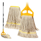2 Pack 20ozCommercial Mop Heavy Duty Industril Cotton Mop, Cotton Commerical Industrial Grade Mop Replacements Heads for Home,mops for Floor Cleaning Heavy Duty,with 63'' Stainless Steel Mop Handle