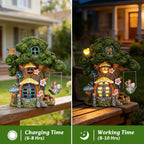 Fairy Garden House, Solar Fairy Houses for Outside, Tree Stump Cottage