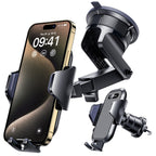 [True Military-Grade] Car Phone Holder VANMASS [Upgraded Strongest Suction&Clip] Cell Phone Mount for Dashboard Windshield Vent Kit, Truck Cradle Stand for iPhone 18 Pro Max 17 16 15 Android,Ink Black