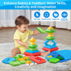 Hieoby Montessori Toys for 1 2 3 4 Year Old Boys Girls Toddlers Preschool Learning Activities 30Pcs Building Blocks Stacking Educational Toys STEM Sensory Gifts for Kids Age 1-2 2-4