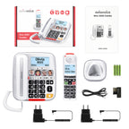 SWISSVOICE 3355 DECT 6.0 Corded Big Button Phone for Elderly with Answering Machine and Additional Cordless Handset - Loud Phones for Hard of Hearing - Hearing Aid Compatible Phones