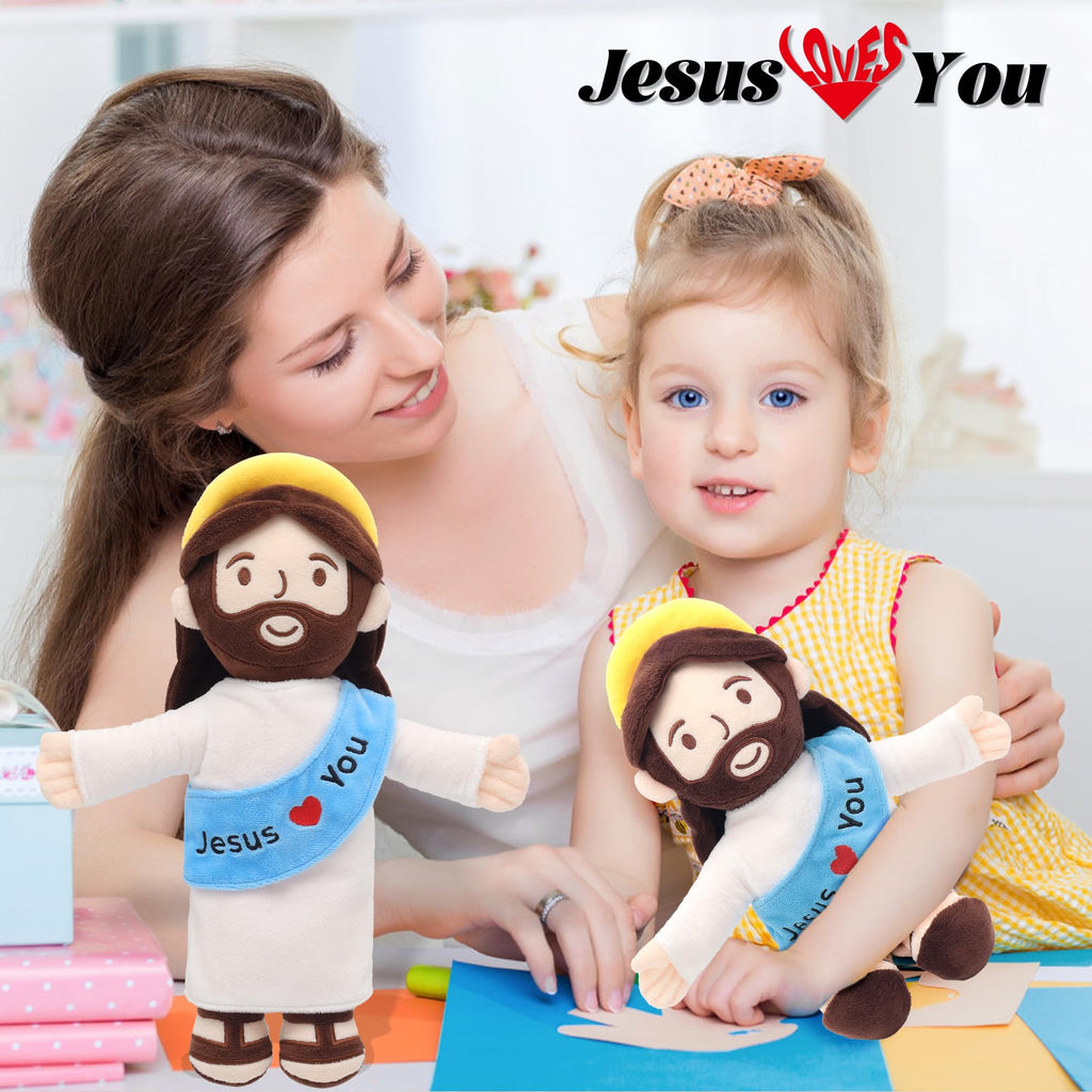Yelakey Jesus Plush Doll,Jesus Stuffed Plushie for Kids Easter Christmas