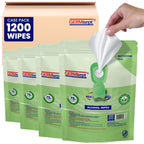 [Bulk 1200-Count] Hand Sanitizing Wipes - (300 Count x 4 Pouch) Keeping It Clean - 75% Alcohol Wipes In Easy Dispensing Pouch- Durable Traction Cleaning- Enriched With Aloe