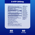 Natrol 5-HTP 200mg Dietary Supplement to Support a Balanced Mood, 60 Time Release Tablets, 60 Day Supply