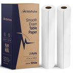 Medical Exam Table Paper 17"x125 Feet - 2 Rolls of Disposable White Table Paper Rolls for Doctor's Offices, Chiropractors, and More - Latex Free Bed Sheet