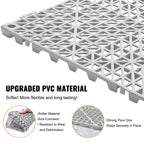 VEVOR Interlocking Tile 55PCS, Drainage Tiles 12" x 12" Splicing, Soft PVC Interlocking Drainage Floor Tiles, Non-Slip Drainage Holes for Restroom, Bathroom, Kitchen, Pool, Wet Areas, Grey