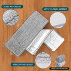 Yicotira 4+4 Pack Mop Replacement Pads Compatible with JOYMOOP Flat Mop or Mop Bucket Set - Microfiber Flat Mop Pads for All 13" X 4.9" Squeeze Flat Floor Mop - Washable Mop Head Replacement